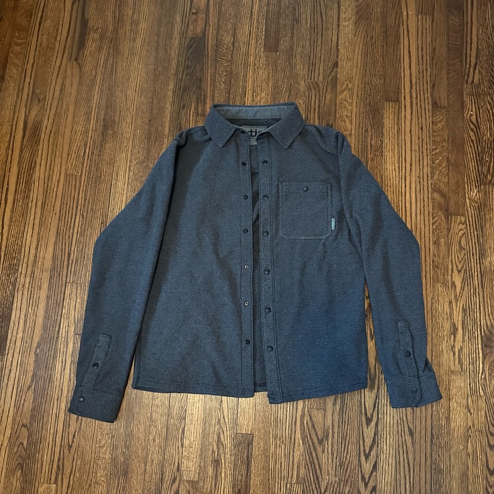 Stio Gray Thermop Snap Button Fleece Shirt Jacket Size Small